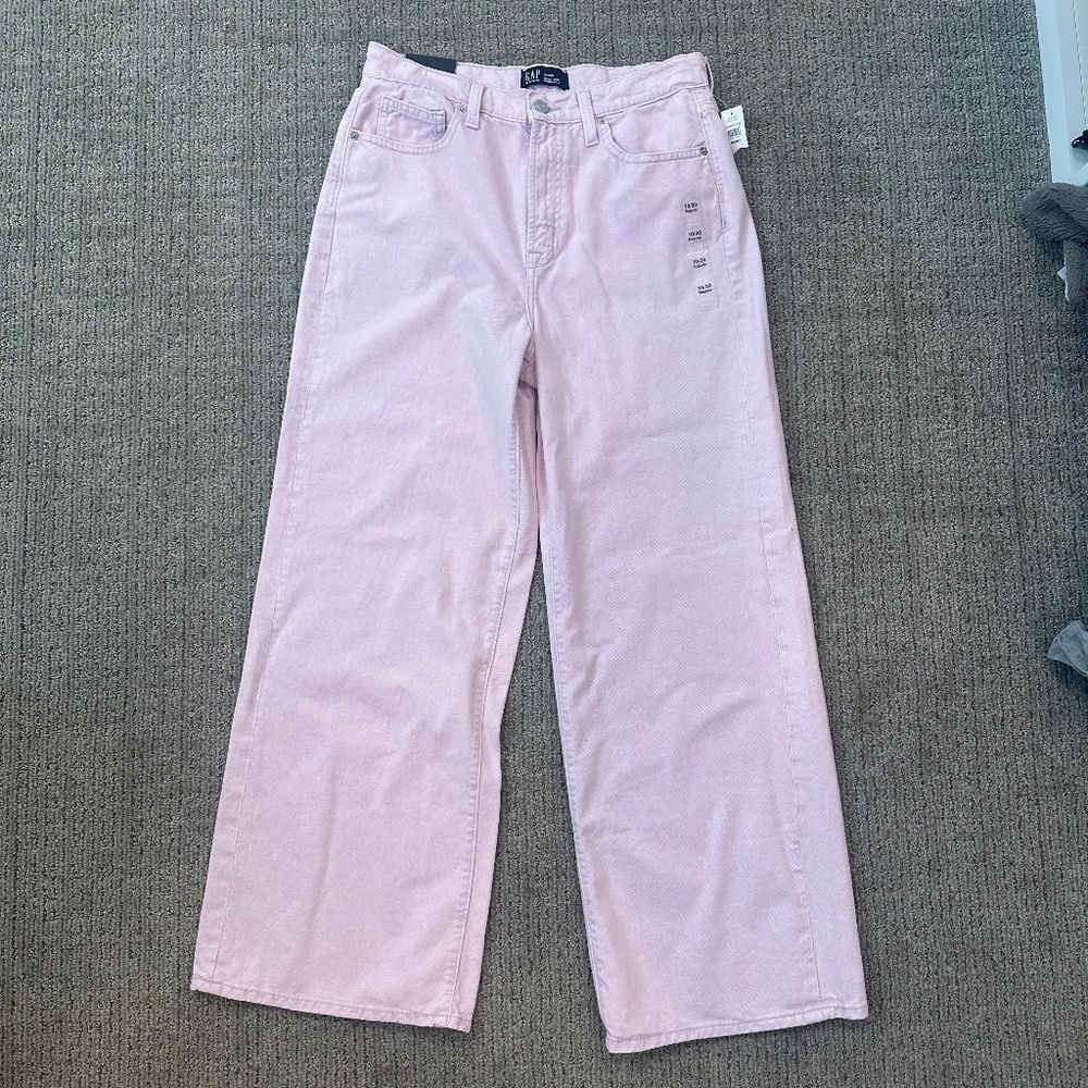 Women’s Gap high waist wide leg jeans size 30 regular light pink color